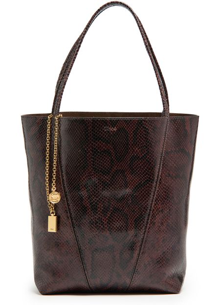 Chloé Spin medium tote bag in Sooty Brown — view 1