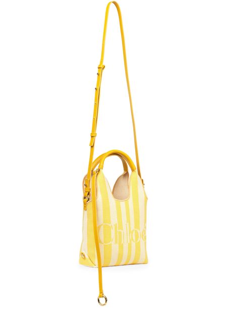Chloé Stripy Mini Tote Bag in Radiant Yellow — view 2