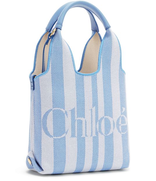 Chloé Stripy Mini Tote Bag in Surfing Blue — view 2