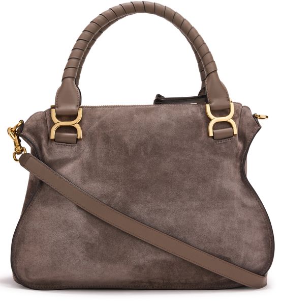 Chloé Marcie hand/shoulder bag in Nickel Grey — view 3