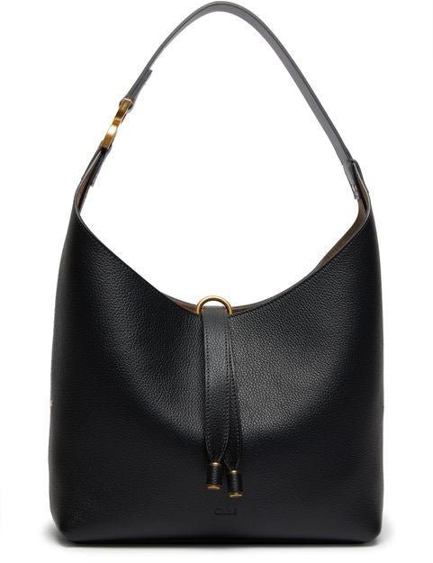 Chloé Marcie small grained leather hobo bag in Black — view 1