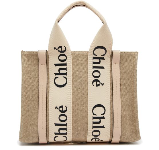 Chloé Small Woody tote bag in Cement Pink — view 1