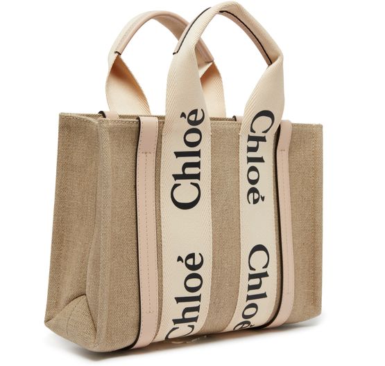 Chloé Small Woody tote bag in Cement Pink — view 2