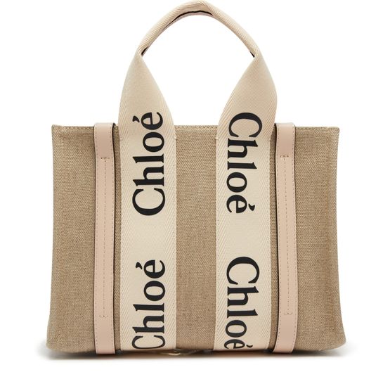 Chloé Small Woody tote bag in Cement Pink — view 3