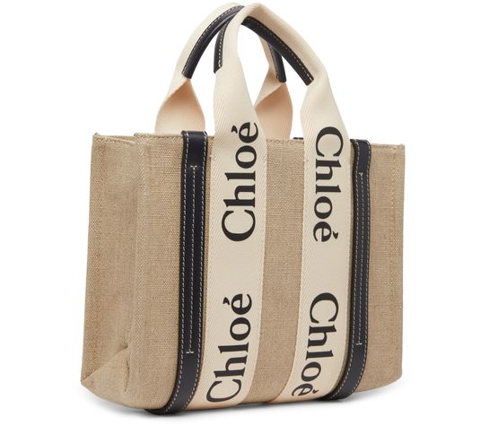 Chloé Small Woody tote bag in White - Blue 1 — view 2
