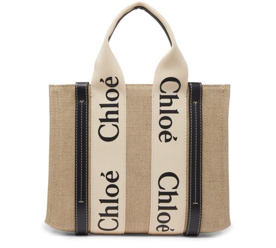Chloé Small Woody tote bag in White - Blue 1 — view 3