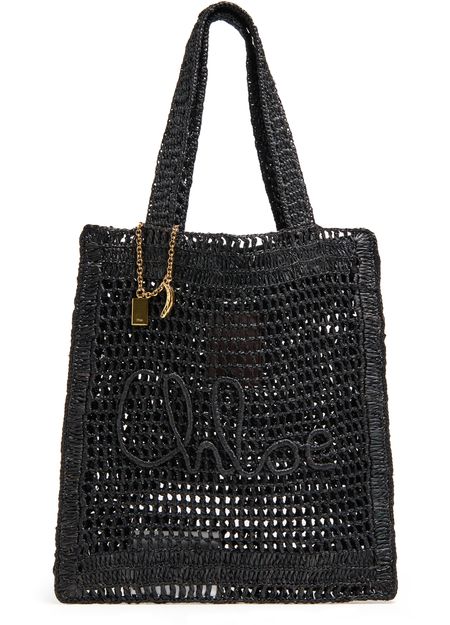 Chloé Summer Banana crochet tote bag in Black — view 1