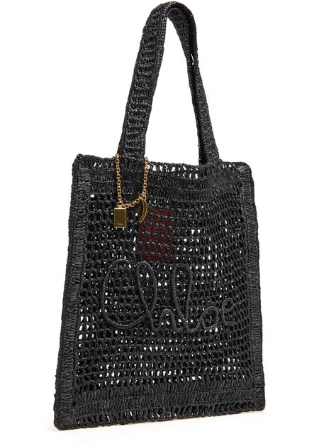 Chloé Summer Banana crochet tote bag in Black — view 2