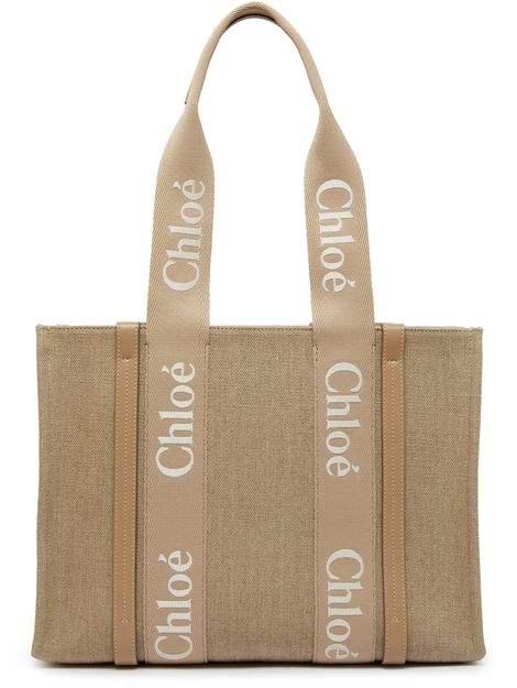Chloé Woody tote bag in Boyish Brown — view 1