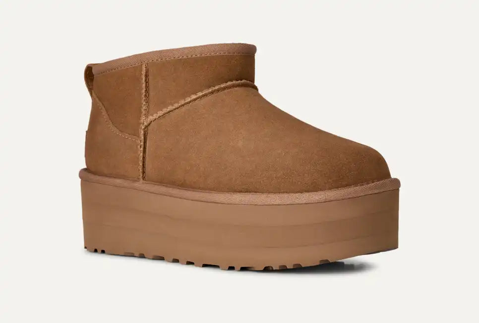 UGG Classic Ultra Mini Platform Chestnut — front three-quarter
