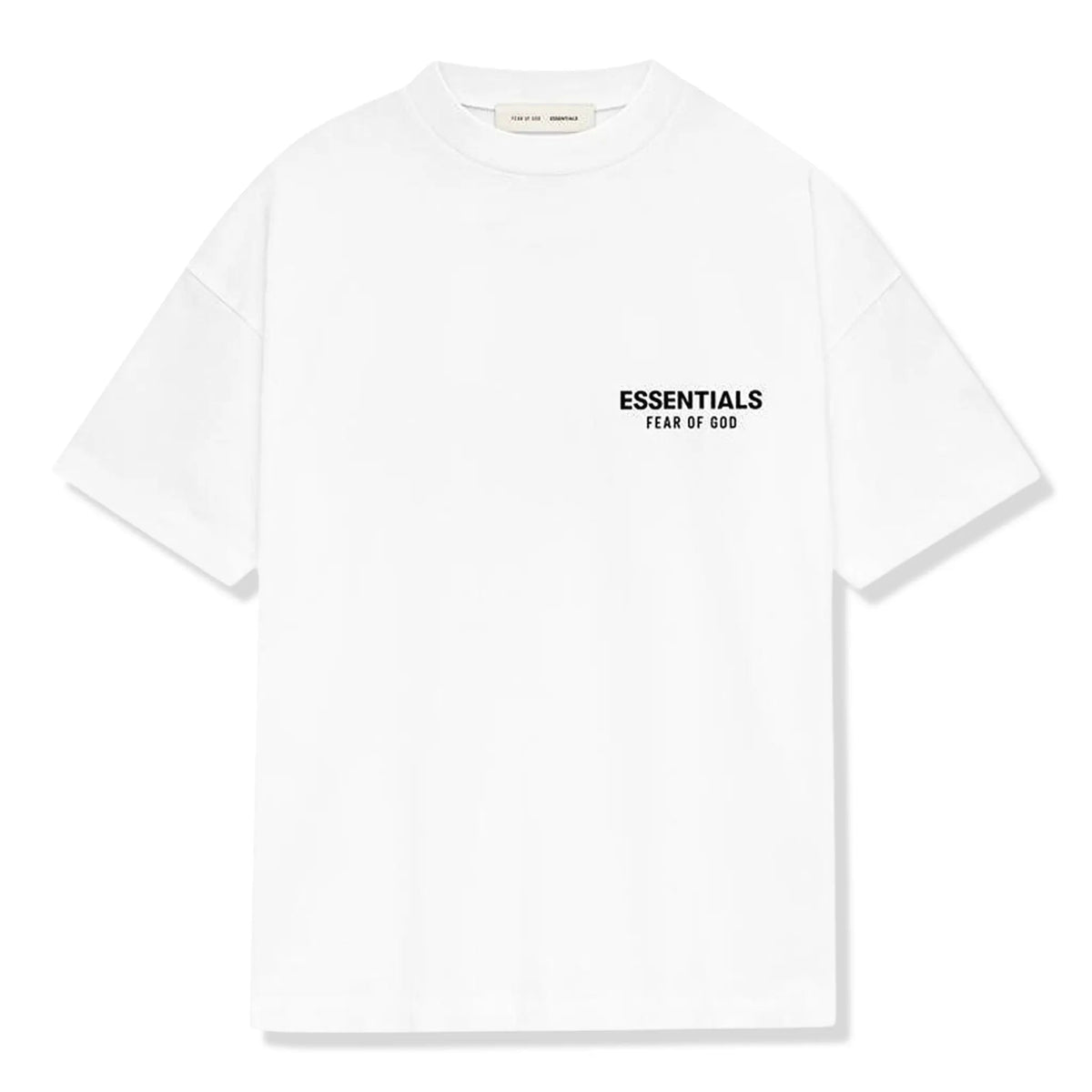 Fear of God Essentials Bright White Classic Short Sleeve Tee - flat front