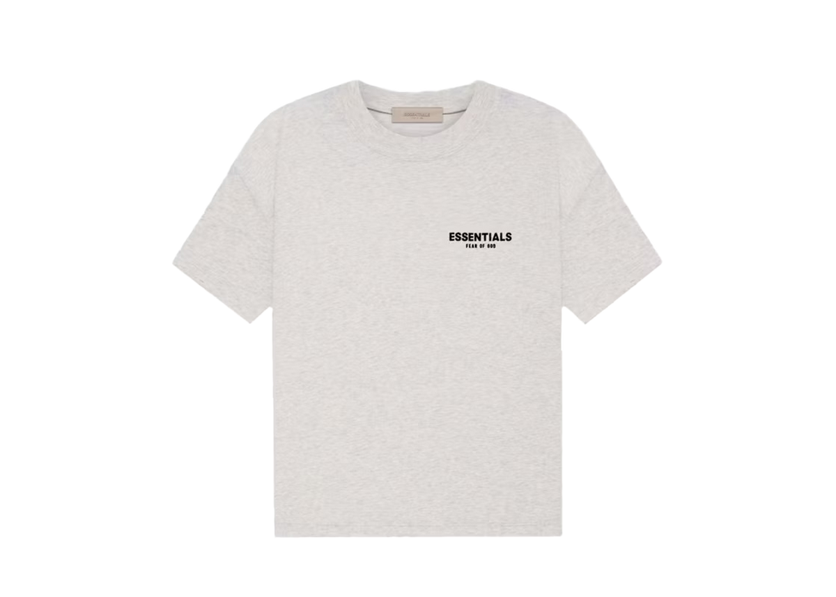 Fear of God Essentials Light Oatmeal T-Shirt - flat front
