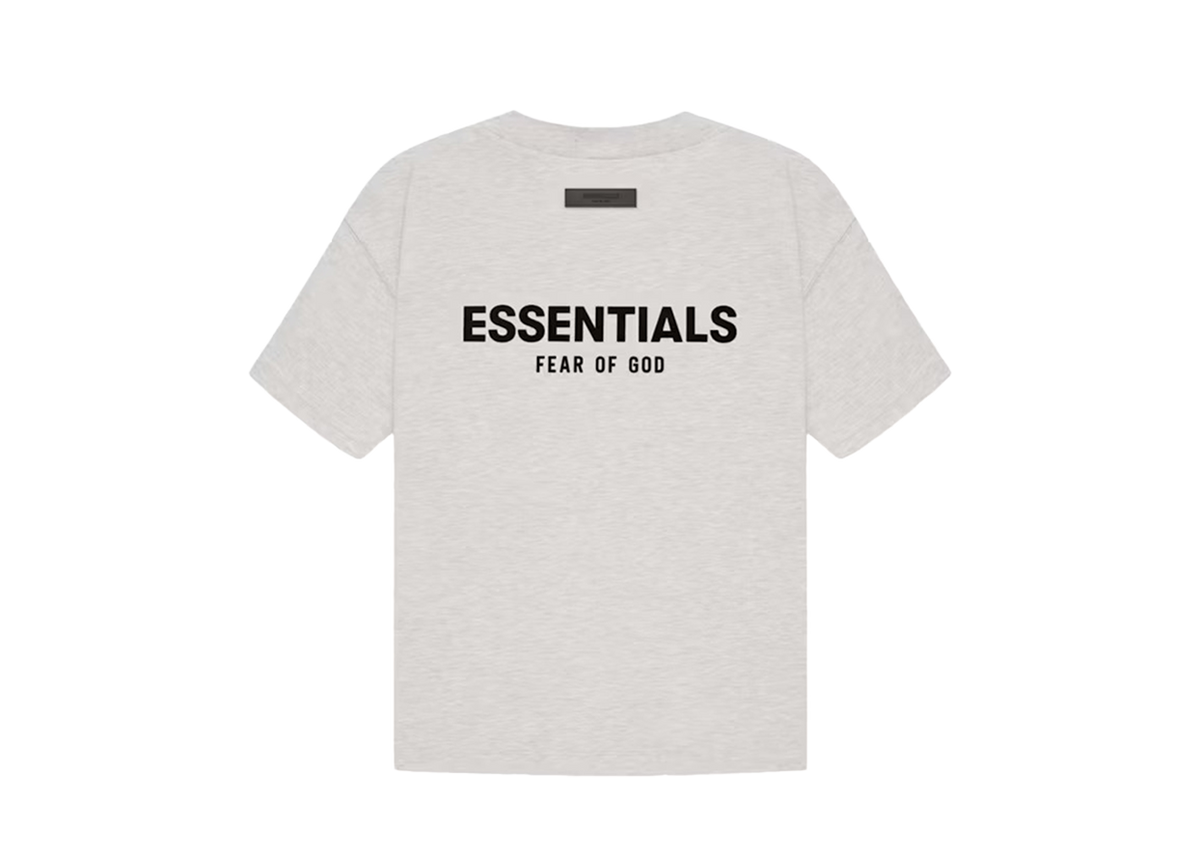Fear of God Essentials Light Oatmeal T-Shirt - flat back