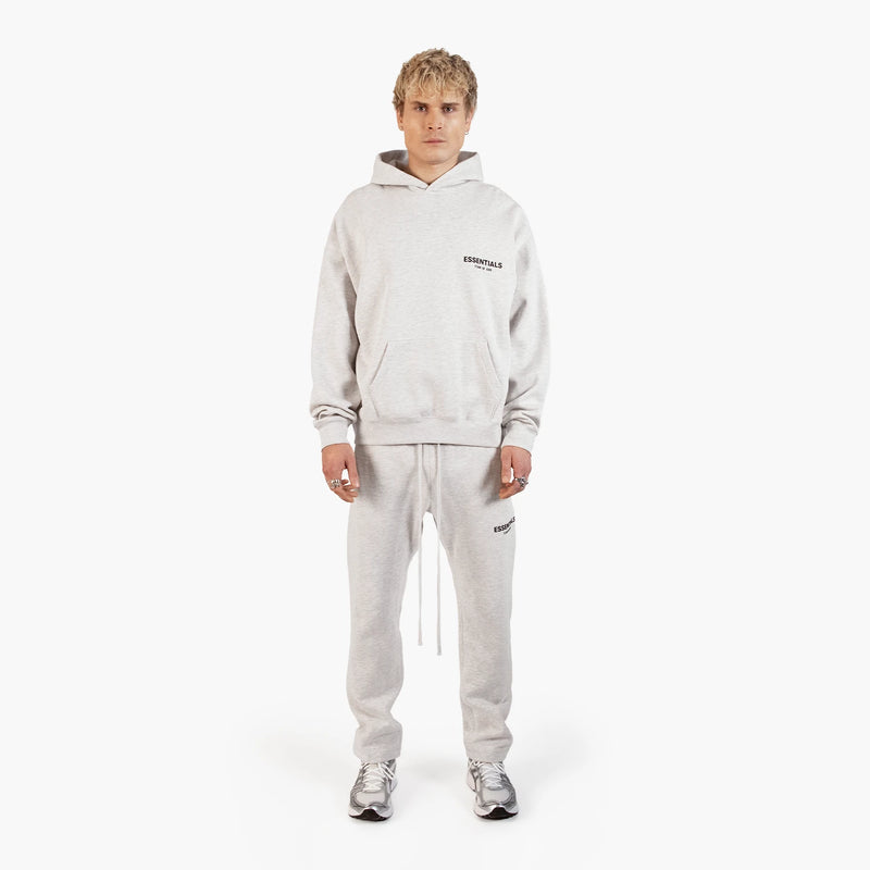Fear of God Essentials Light Oatmeal Relaxed Sweatpants - model front