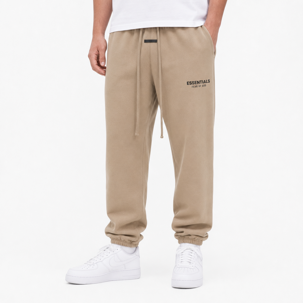 Fear of God Essentials Desert Sand sweatpants - model front