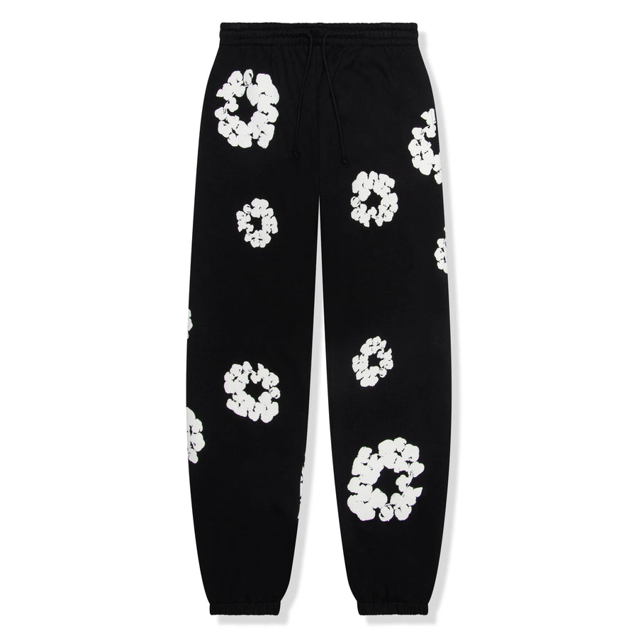 Denim Tears Black / White The Cotton Wreath Sweatpants - front