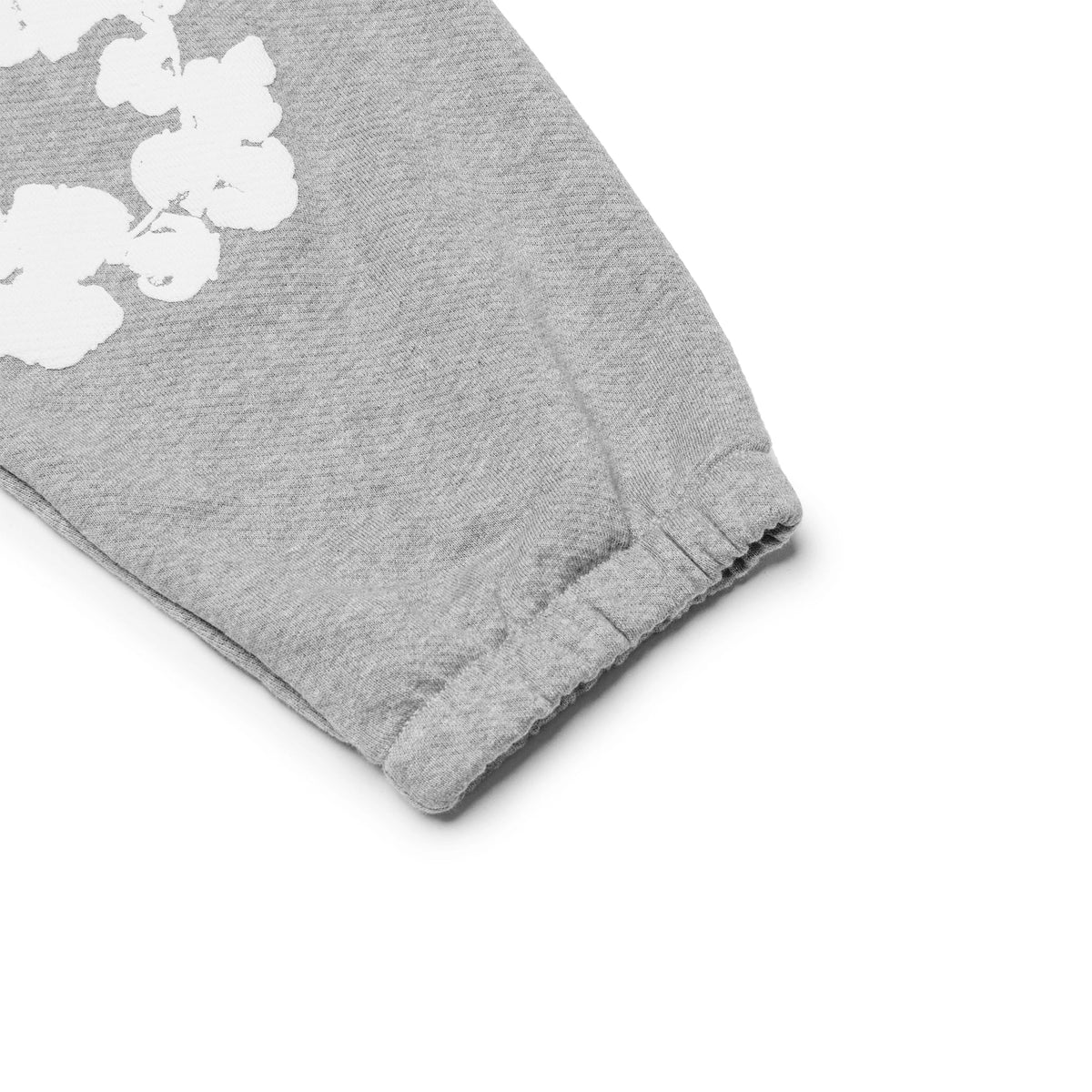 Denim Tears Grey / White The Cotton Wreath Sweatpants - cuff detail
