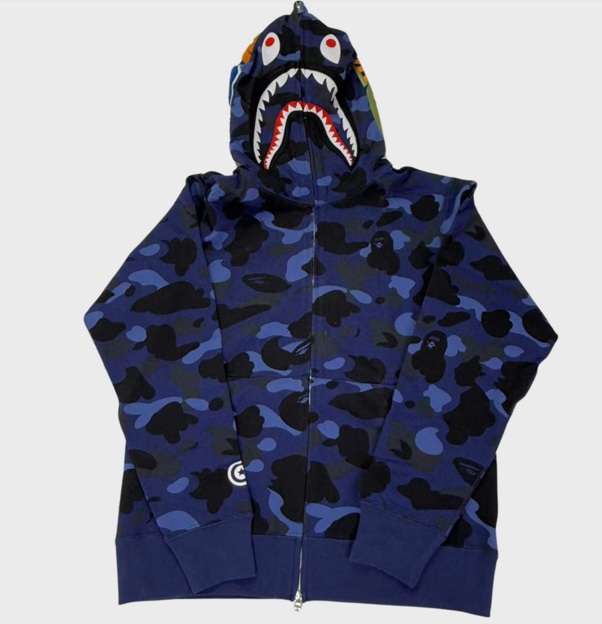 BAPE Camo Shark Full Zip Hoodie Blue/Black - supplier original