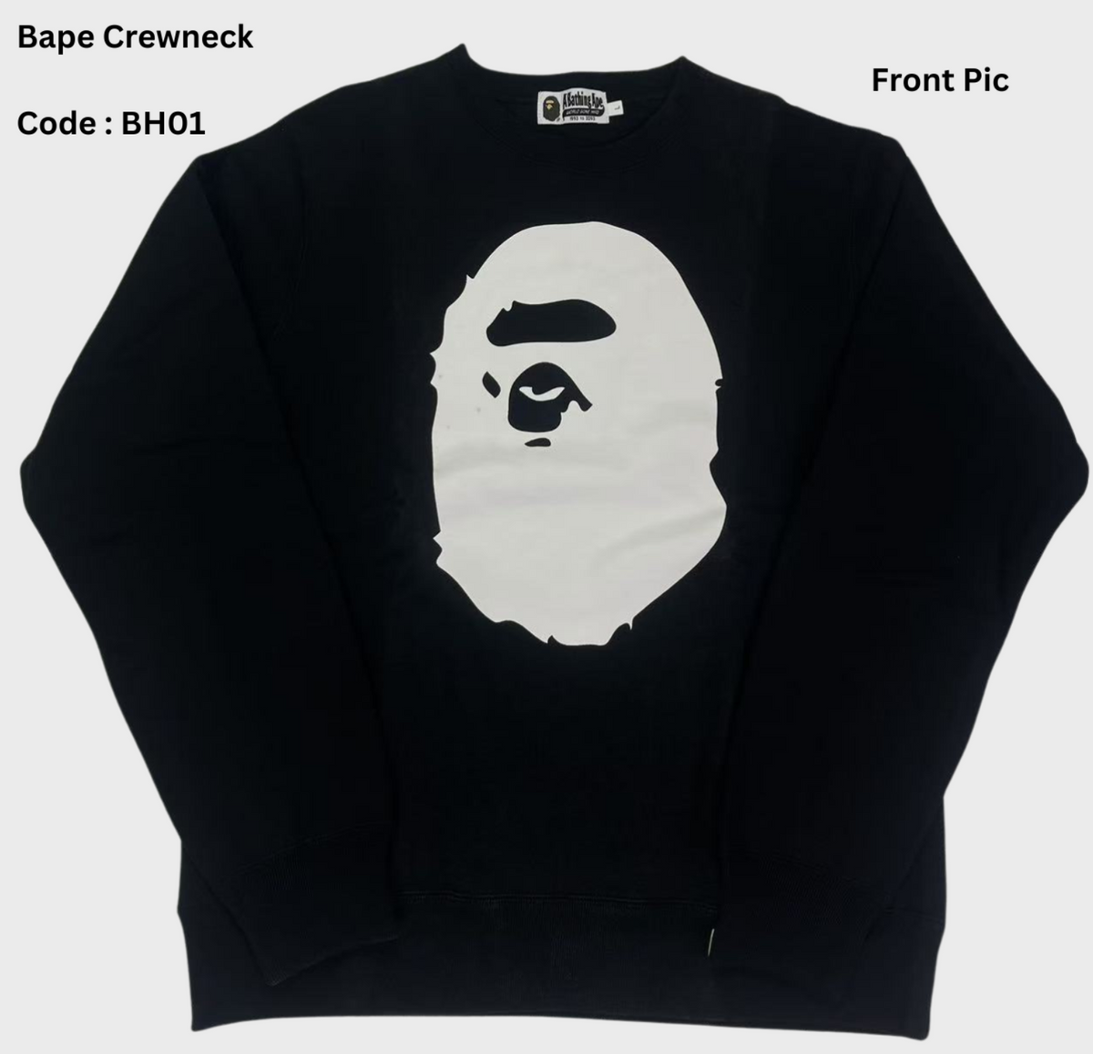 BAPE Ape Head Crewneck Sweatshirt Black - supplier original