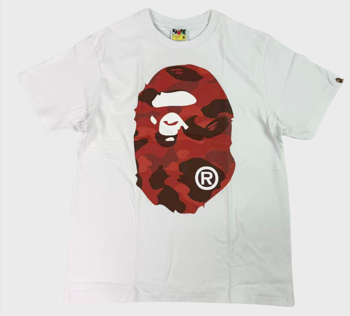 BAPE Red Camo Ape Head Graphic T-Shirt White - supplier original