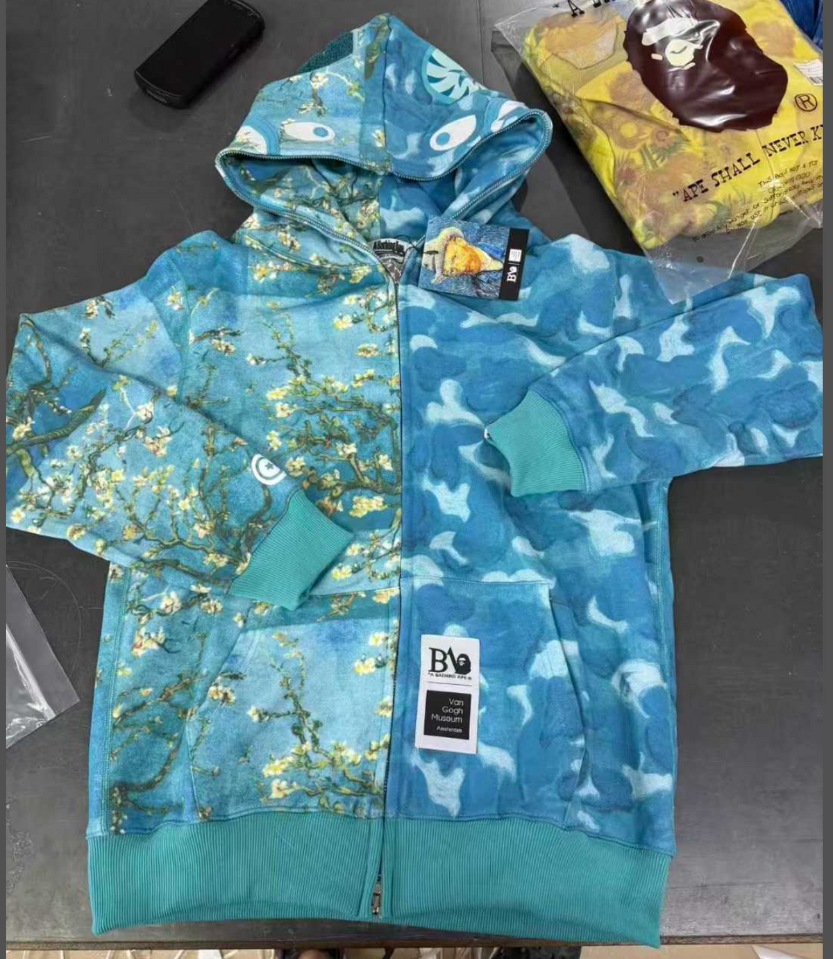 BAPE Camo Full Zip Hoodie Turquoise/Blue/Gold - supplier original