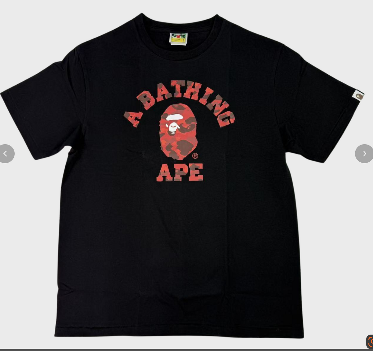 BAPE Red A Bathing Ape Graphic T-Shirt Black - supplier original