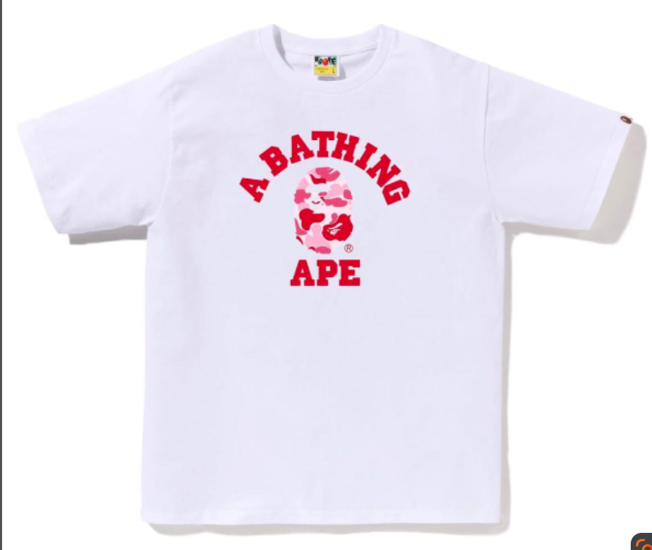 BAPE Red A Bathing Ape Graphic T-Shirt White - supplier original