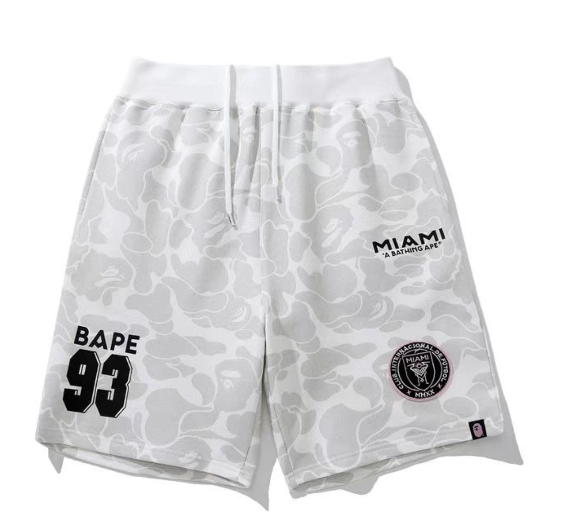 BAPE Miami Camo Graphic Shorts White/Light Gray - supplier original