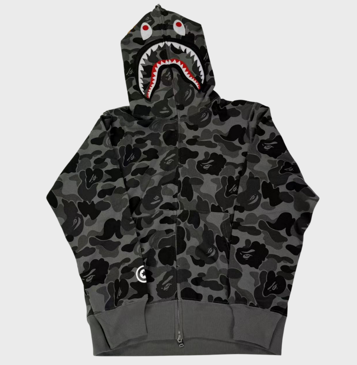BAPE Camo Shark Full Zip Hoodie Gray/Black - supplier original