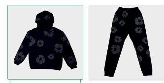 Denim Tears Hoodie and Pants Combination Black/Gray - supplier original