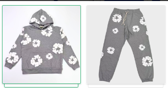 Denim Tears Hoodie and Pants Combination Gray/White - supplier original