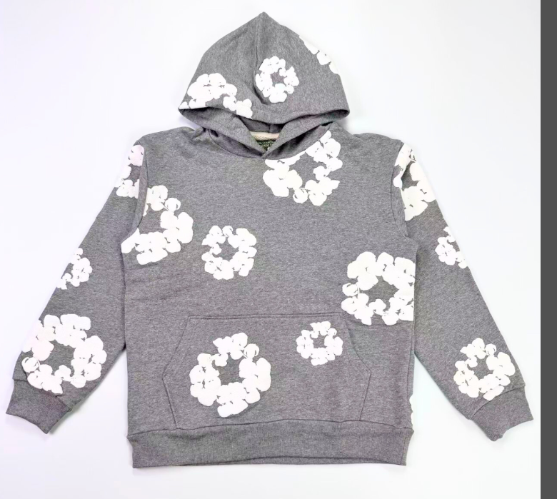 Denim Tears Wreath Graphic Hoodie Gray/White - supplier original