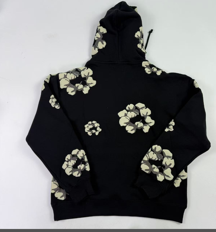 Denim Tears Wreath Graphic Hoodie Black/Cream - supplier original