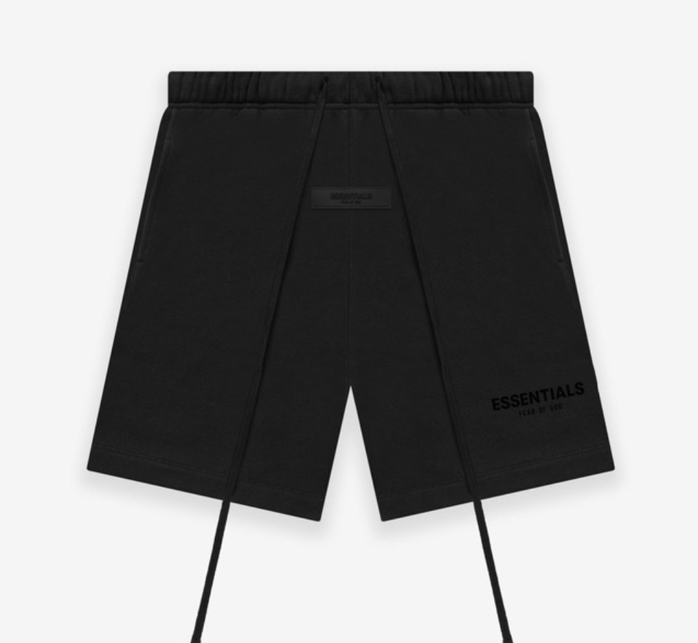 Fear of God Essentials Logo Drawstring Shorts Black - supplier original