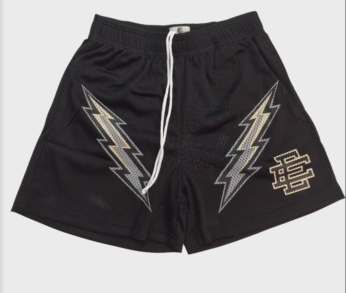 Eric Emanuel Lightning Graphic Shorts Black/Cream - supplier original