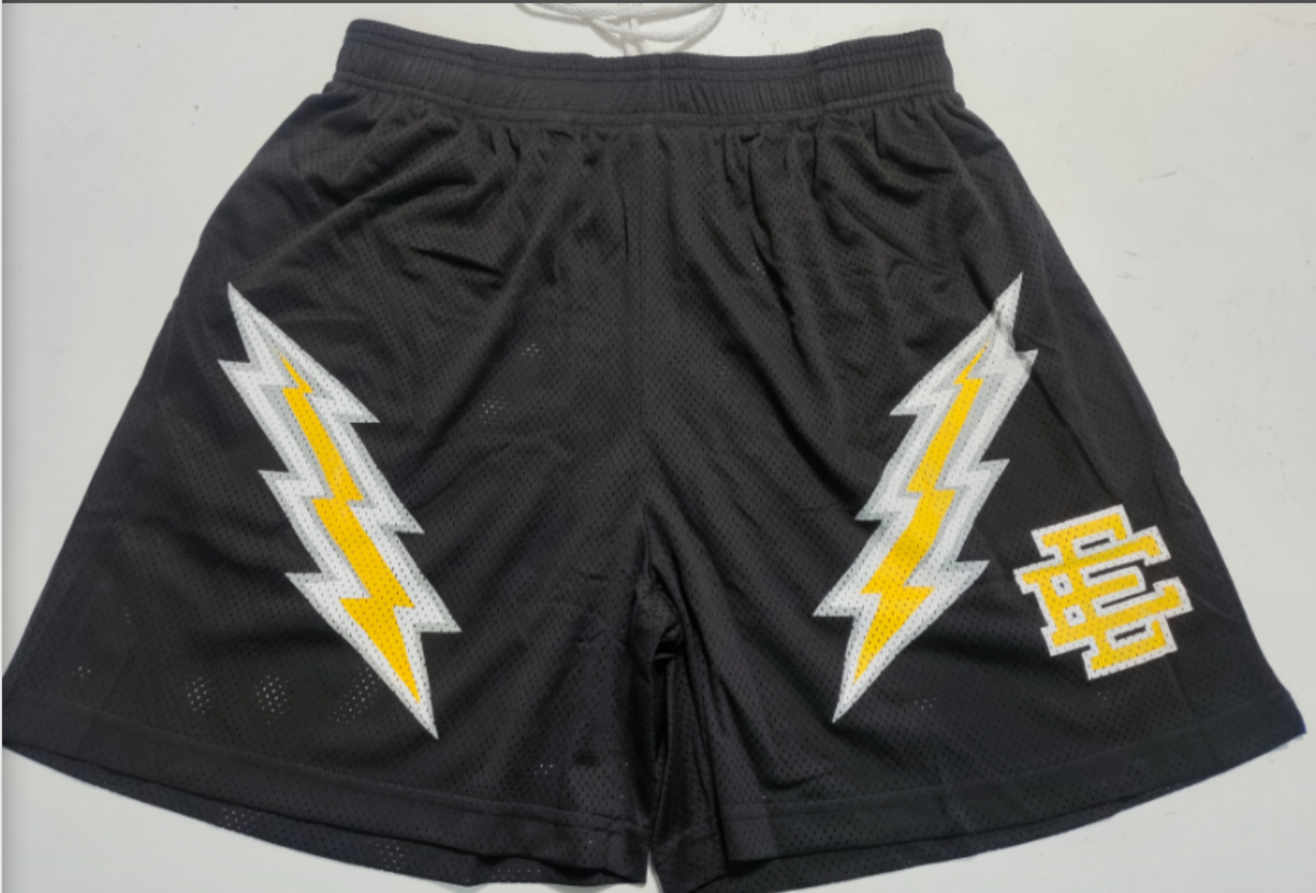 Eric Emanuel Lightning Graphic Shorts Black/Yellow - supplier original