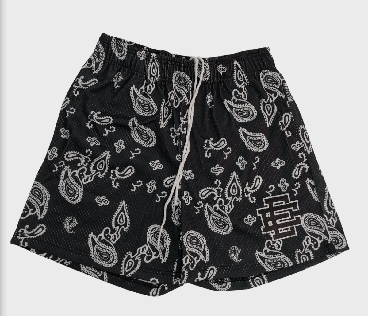 Eric Emanuel Paisley Graphic Shorts Black/White - supplier original