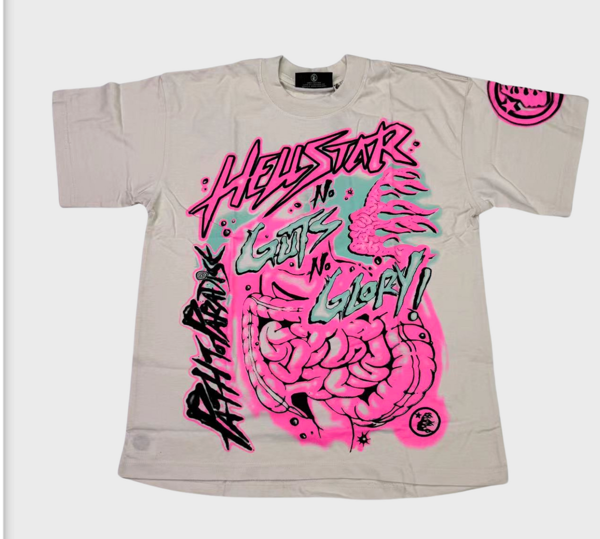 Hellstar Brain Graphic T-Shirt Beige/Pink - supplier original