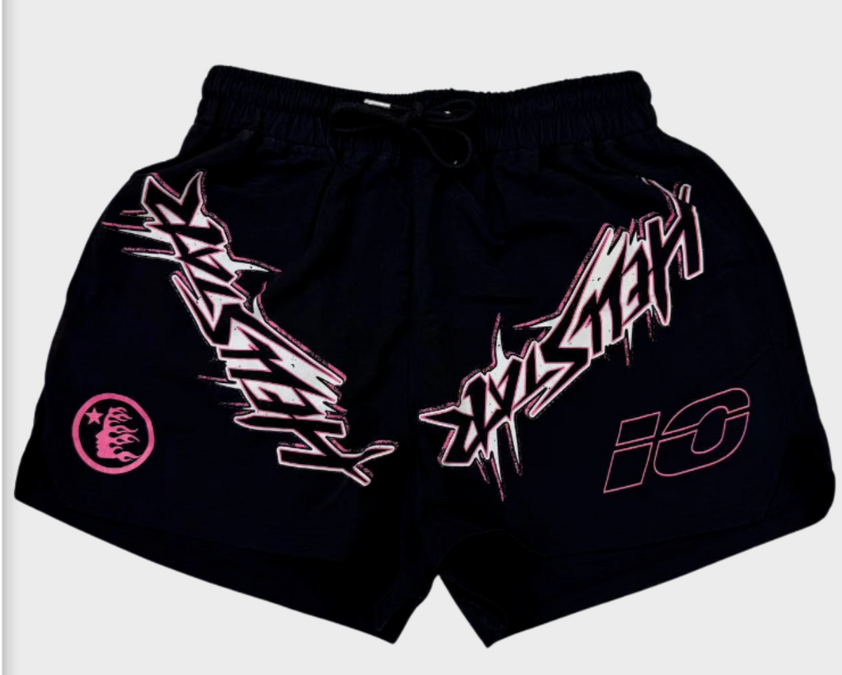 Hellstar Palm and Lightning Graphic Shorts Black/Pink - supplier original