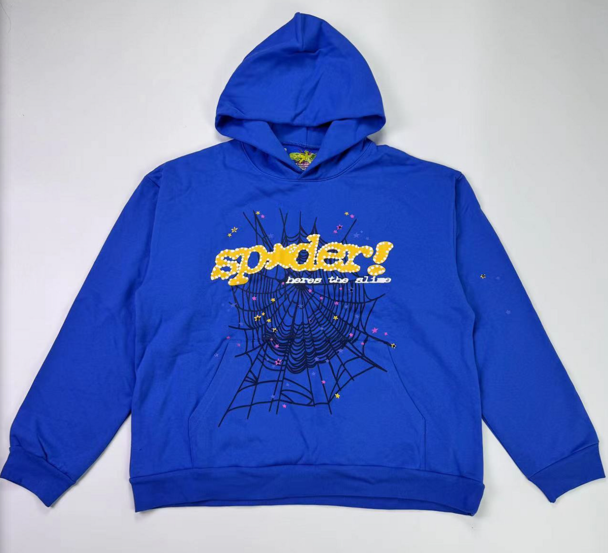 Sp5der Web Graphic Hoodie Blue/Yellow - supplier original