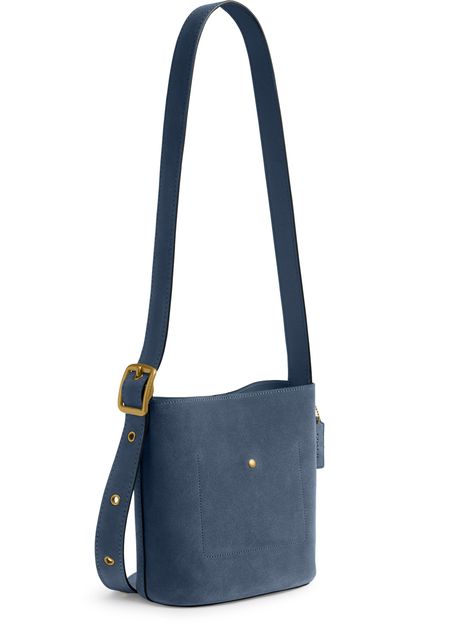 Coach Bleeker 21 bucket bag in B4/Light Denim — view 2