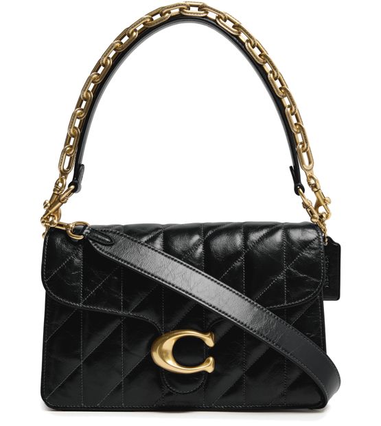 Coach Chain Tabby Shoulder Bag With Quilting in B4/Black — view 1