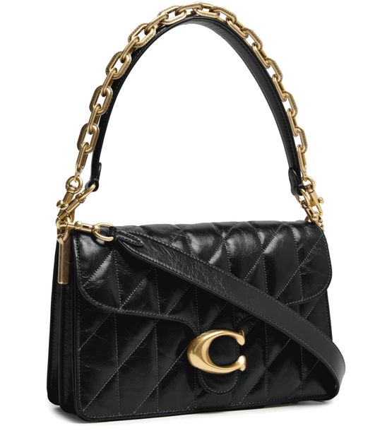 Coach Chain Tabby Shoulder Bag With Quilting in B4/Black — view 2