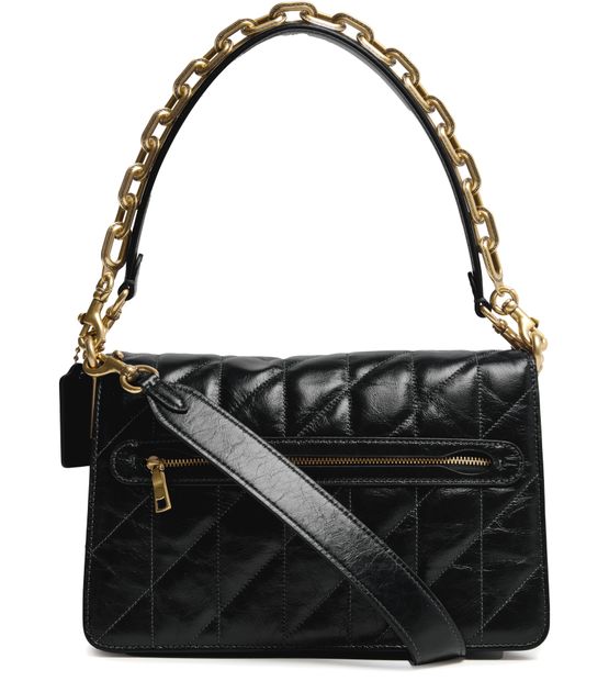 Coach Chain Tabby Shoulder Bag With Quilting in B4/Black — view 3