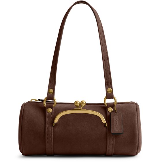 Coach Kisslock Barrel 28 shoulder bag in B4/Dark Chocolate — view 1