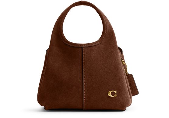 Coach Lana 19 suede shoulder bag in B4/Warm Brown — view 1