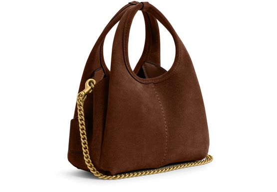 Coach Lana 19 suede shoulder bag in B4/Warm Brown — view 2
