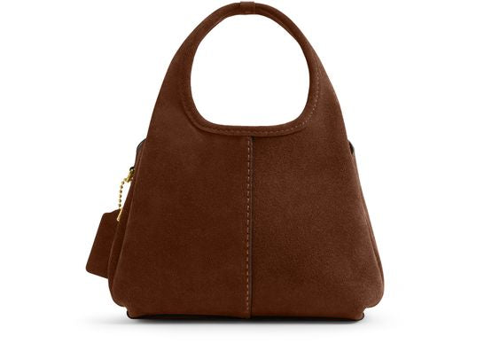 Coach Lana 19 suede shoulder bag in B4/Warm Brown — view 3