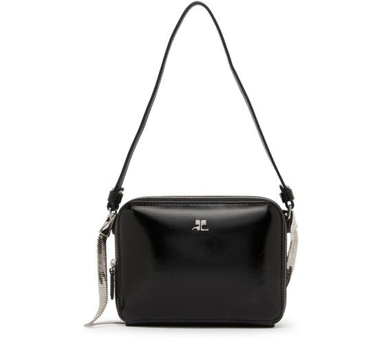 Courrèges Cloud naplack shoulder bag in Black — view 1