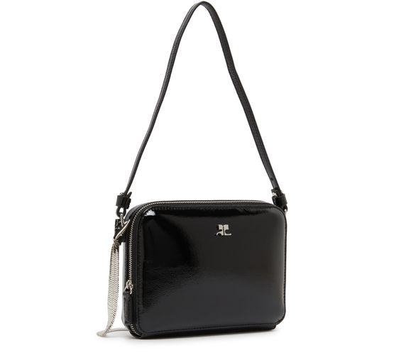 Courrèges Cloud naplack shoulder bag in Black — view 2